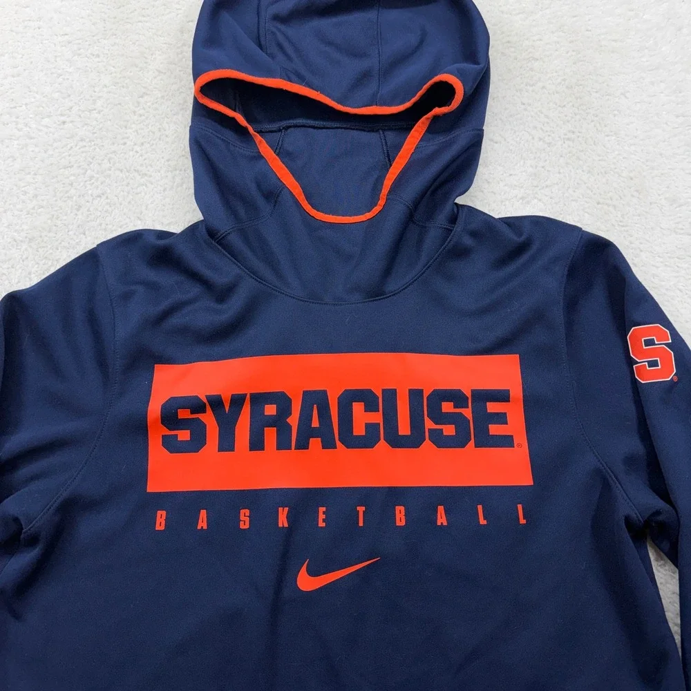 Nike Syracuse Basketball Dri-FIT Hoodie‎ Mens Small Navy Blue Orange Pullover